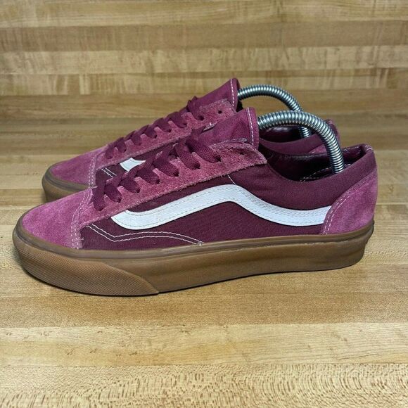 Vans Off The Wall Unisex Lace Up Sneaker Shoes Plum Size US M 8 W 9.5 507698 - Picture 3 of 8